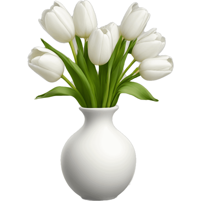 White tulips vase emoji