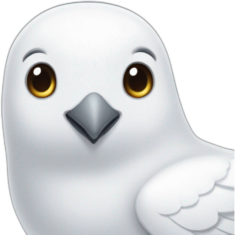 A white dove smiling emoji