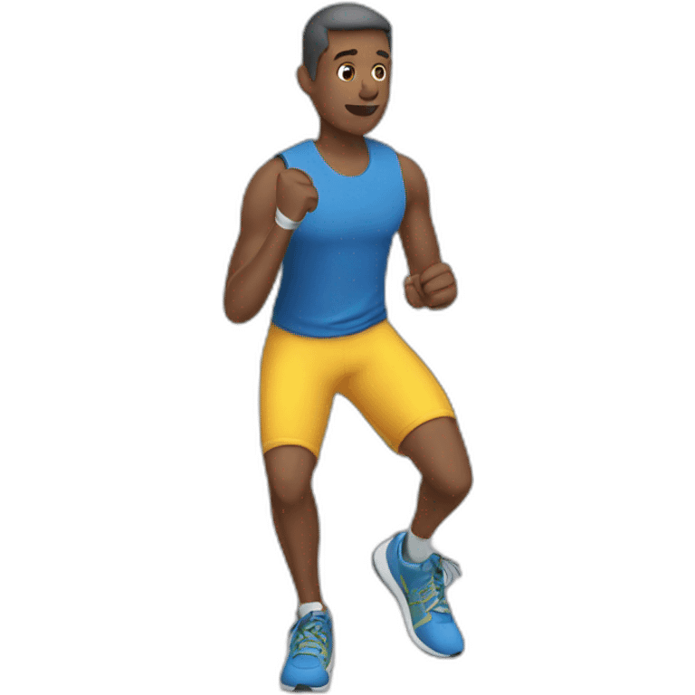 man tying shoes for jogging emoji