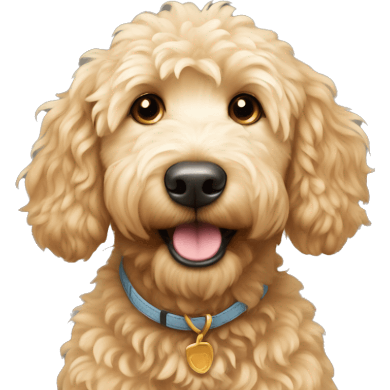 Cute golden doodle emoji