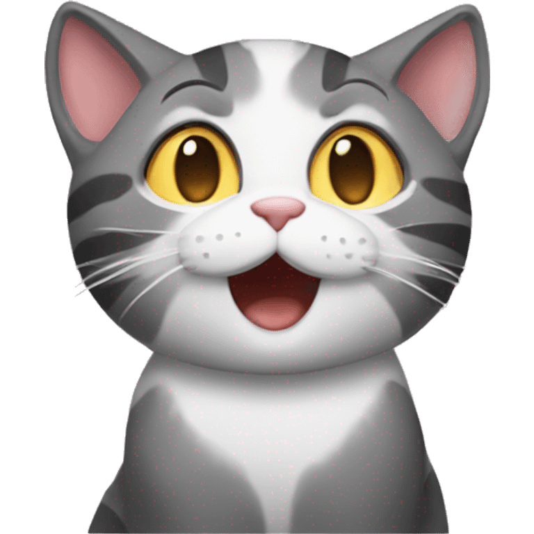 A Gay cat singing emoji