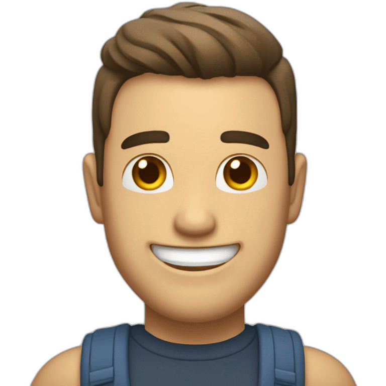 hombre sonriendo y apuntando con el dedo emoji