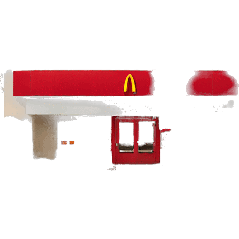 “McDonald’s store with the iconic golden arches, a red and yellow color scheme, and a simple, recognizable design that captures the essence of a fast food restaurant.” emoji