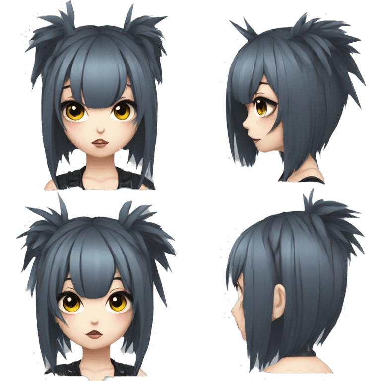 Edgy anime punk gothic girl emoji