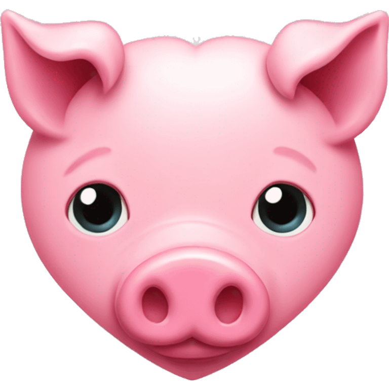 Pink heart with pig nose emoji