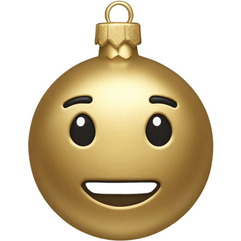 A metallic Christmas gold ornament emoji