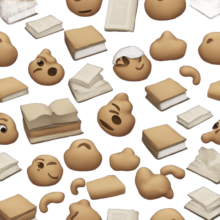 Poop and books emoji