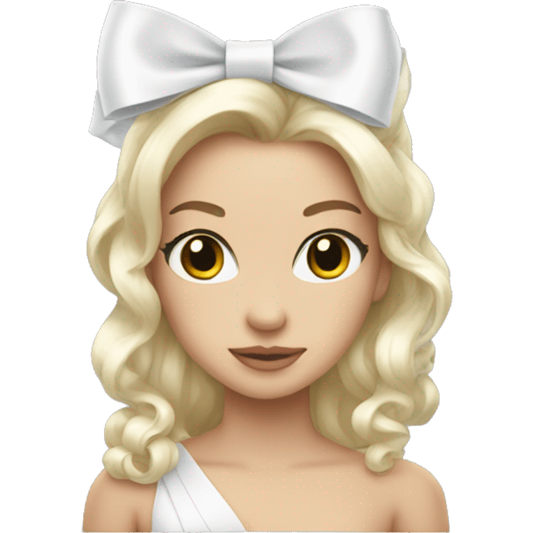 coquette white bow emoji