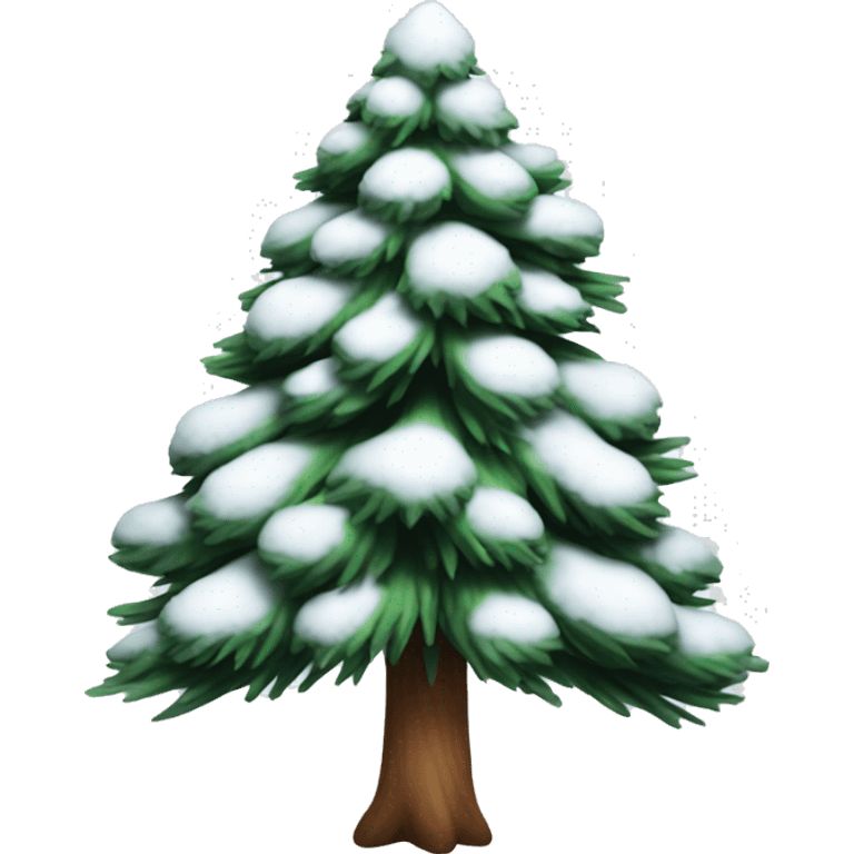 pine tree has snow emoji