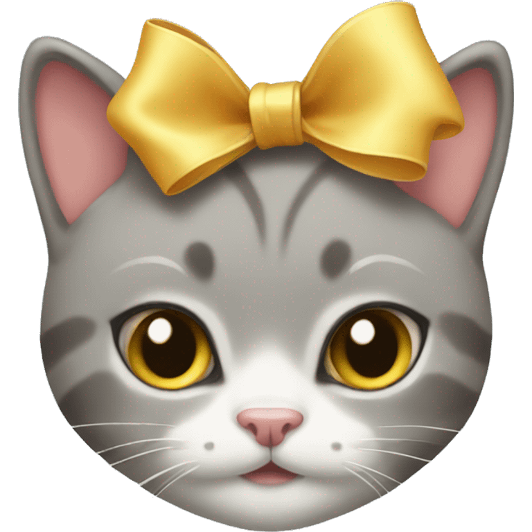 Cat with a bow on her head emoji