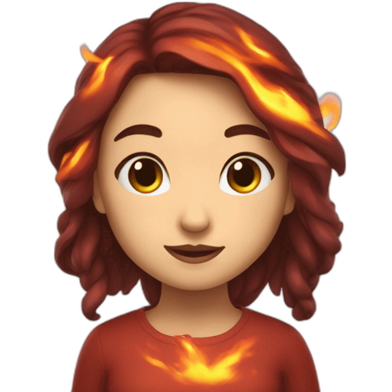 cute lady elemental of fire emoji