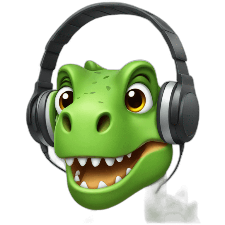 dinosaur with headphones emoji