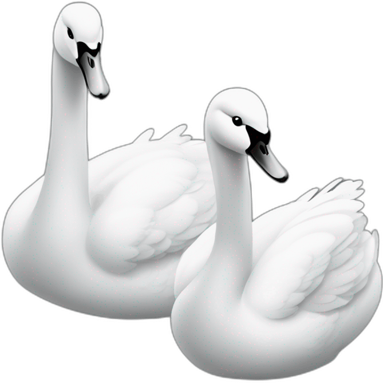 Dos cisnes blanco y negro emoji