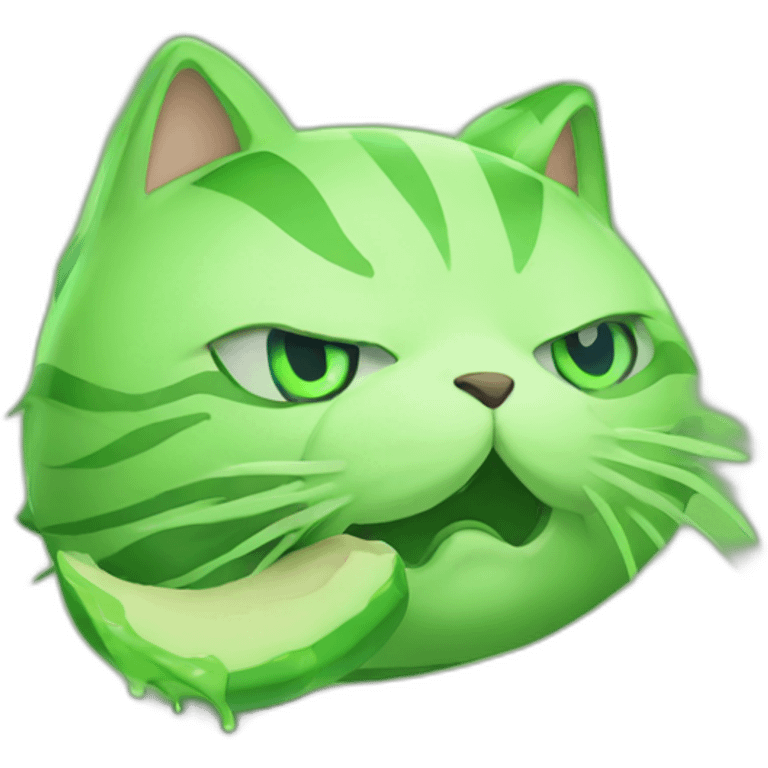 green cat eat emoji