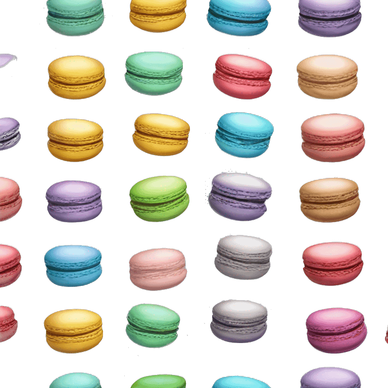 Realistic metallic silver macaroon with gradient colorful filling  emoji