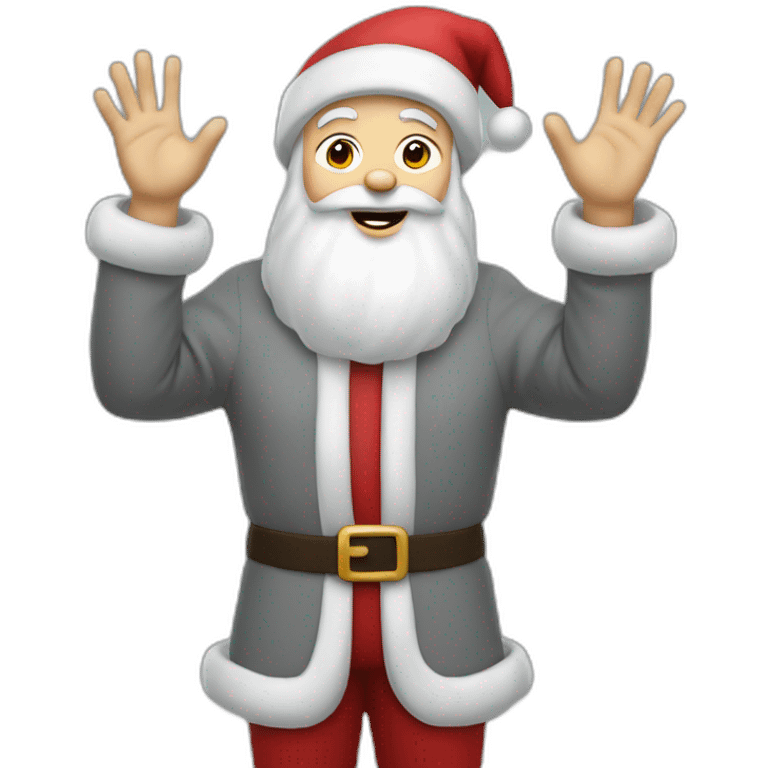 Full height Actively gesturing with hands pale skin Santa Claus in gray emoji