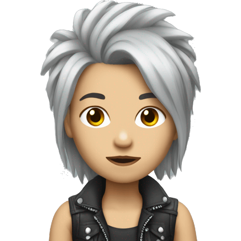 Gray hair punk girl emoji