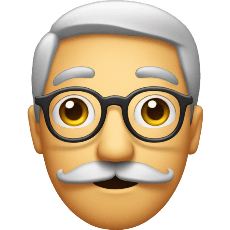 Face with mustache and glasses looks suspicious  emoji