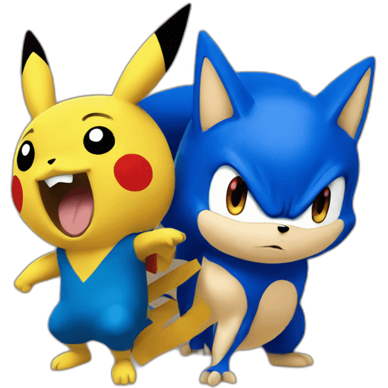 Pikachu and sonic emoji