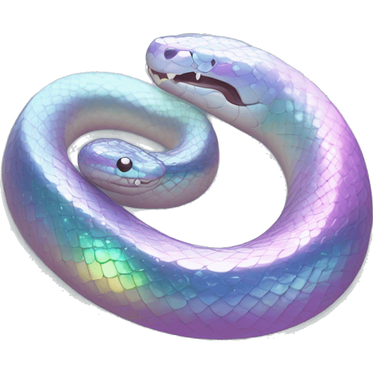 Sparkly glossy Pastel iridescent glass snake emoji