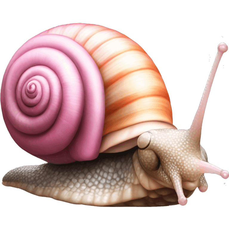 Garden snail with a pink bow on the shell emoji