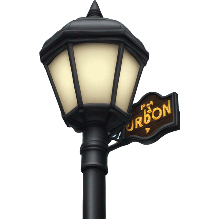 Realistic Bourbon street lamp post sign emoji