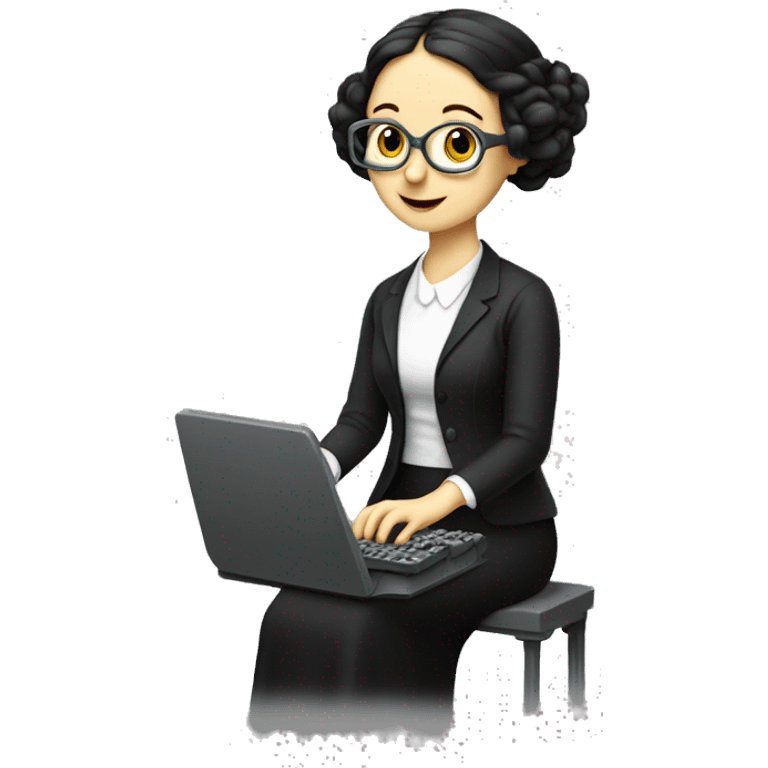 Ada Lovelace typing on a computer NO GLASSES emoji