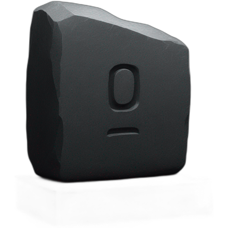 3d black stone inscription emoji