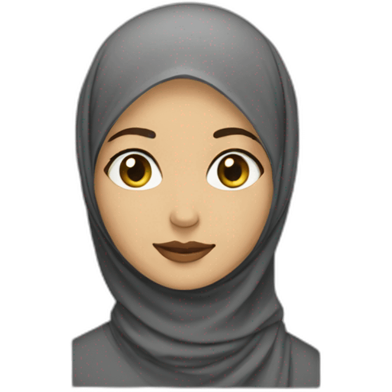  hijabi girl look to computer  emoji