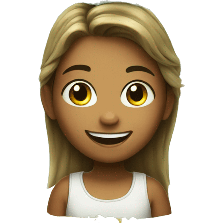 smiling girl with pineapple to ran  emoji