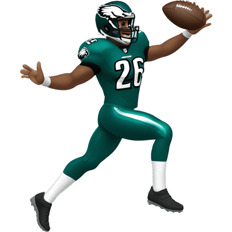 philadelphia eagle player football number 26 jumping kelly green emoji