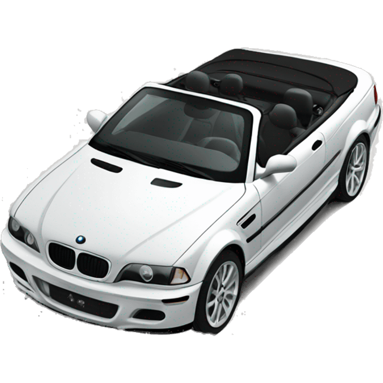 E46 convertible with black and white seats and black rims emoji