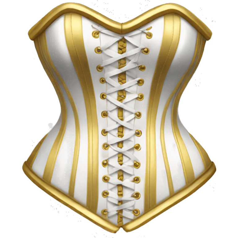 Gold and white corset emoji