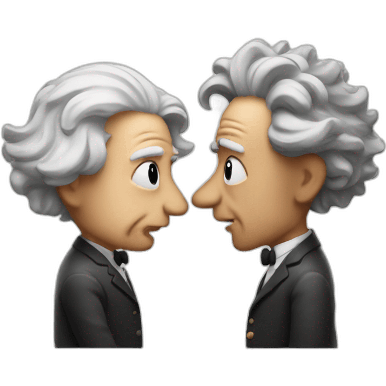 Newton argue with Einstein emoji