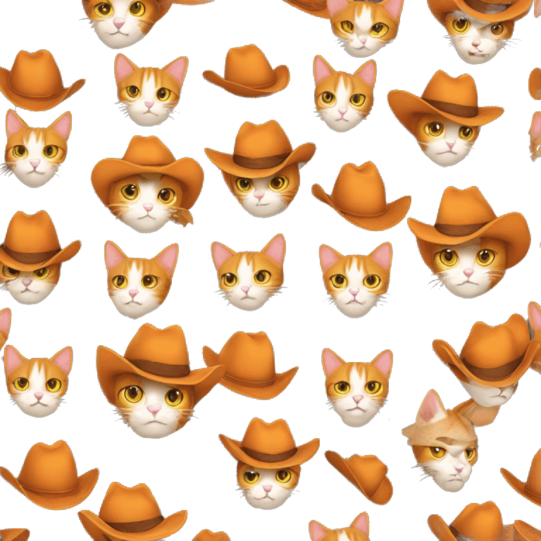 orange cat with cowboy hat emoji