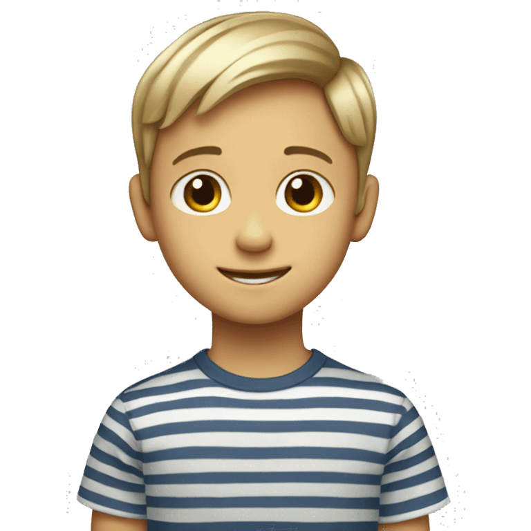 smiling boy in striped shirt emoji