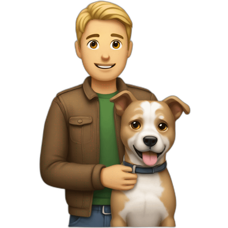 homme avec un chien emoji