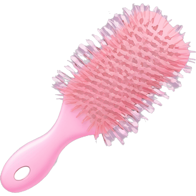 A soft pink hairbrush emoji