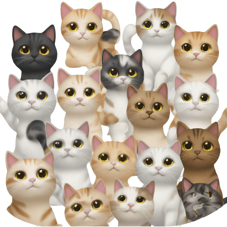 Different colour cats emoji