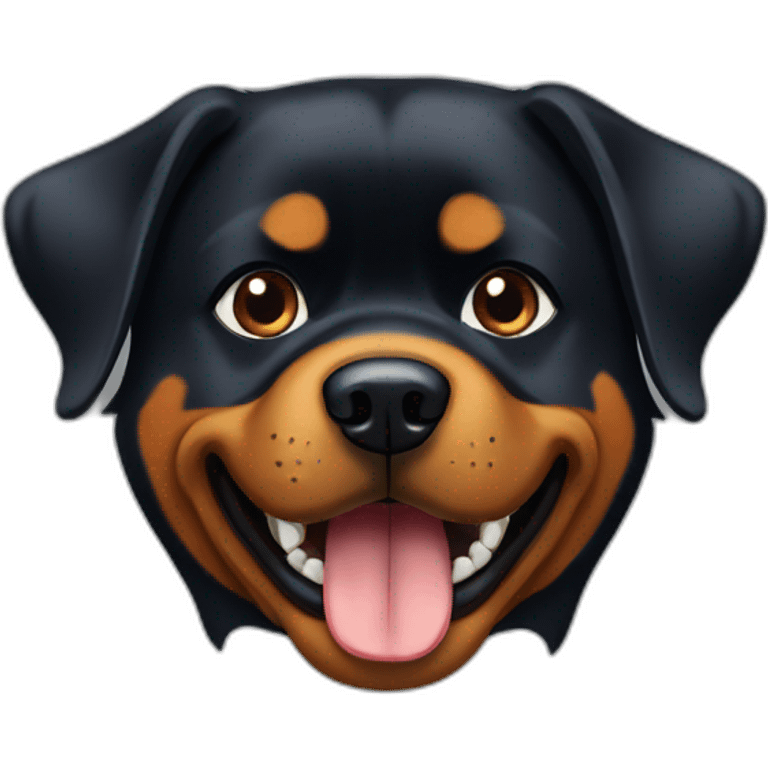 Rottweiler dog closed mouth emoji