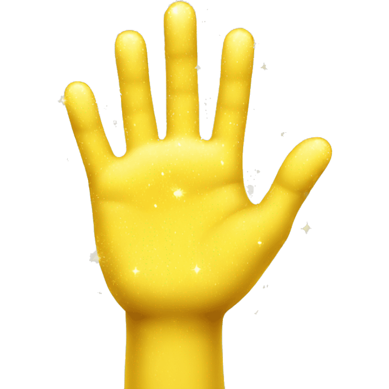 yellow hand with yellow sparkles emoji