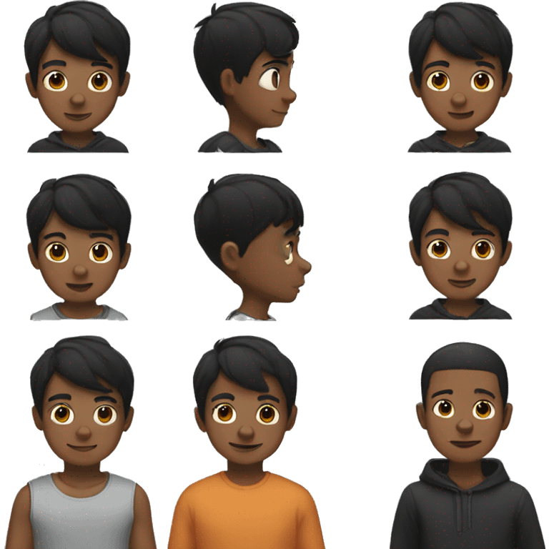 Short boy with black short hair  emoji