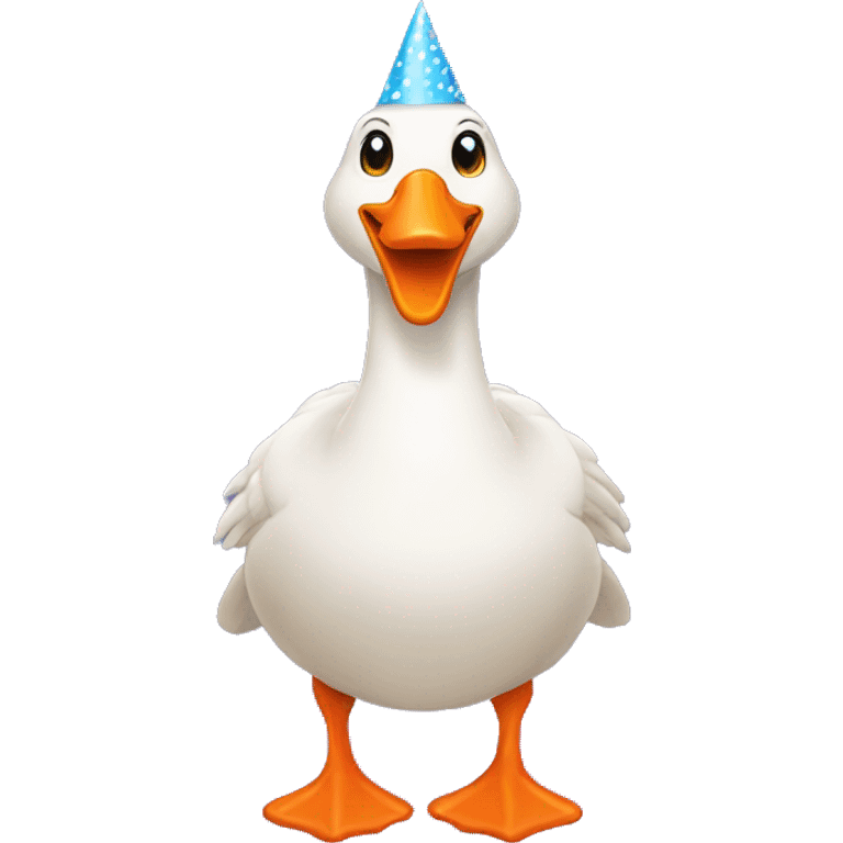 Goose with birthday hat emoji