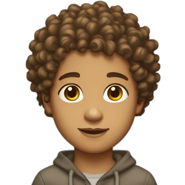 boy lightskin, curly hair yellow, brown eyes emoji