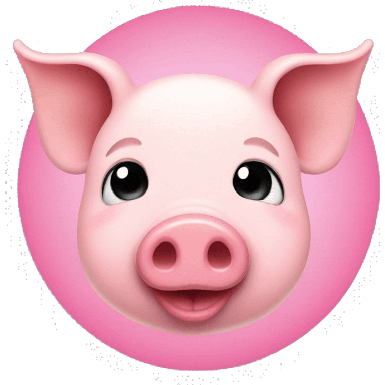 Pink circle pig with heart eyes emoji