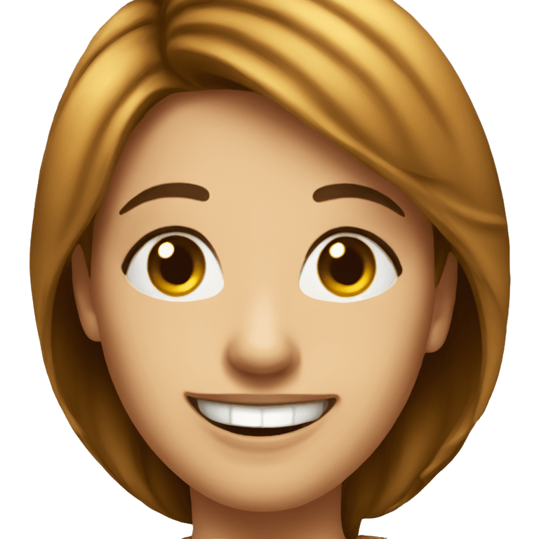 Woman smiling cheeky emoji