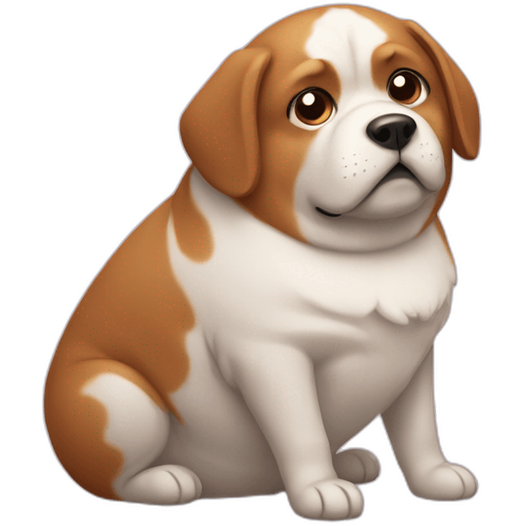 fat round dog sitting emoji