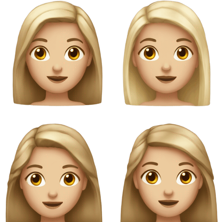 blonde and brown hair girls emoji