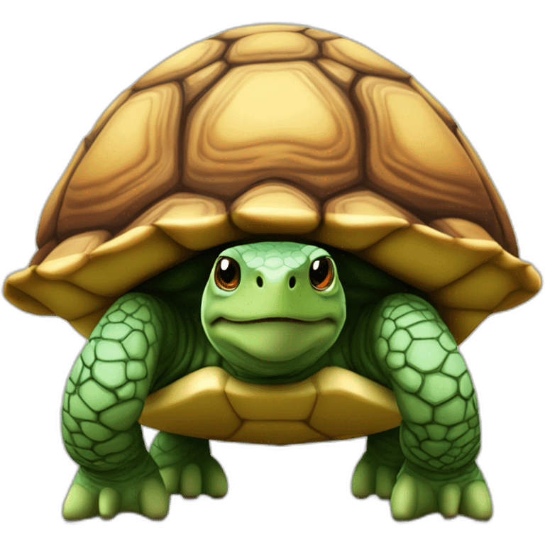 Tortue sur un caca emoji