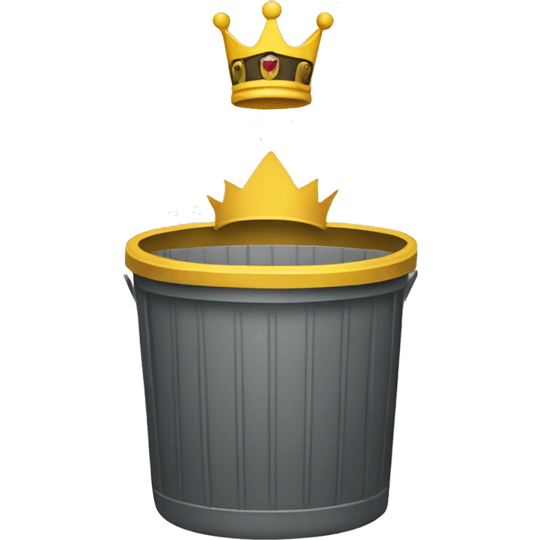 trash can with a crown on top emoji